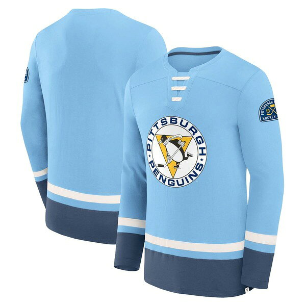 ファナティクス メンズ トップス Tシャツ ヴィンテージ Men's Fanatics Light Blue Pittsburgh Penguins Vintage High Point Long Sleeve T-Shirt Light Blue ブルー