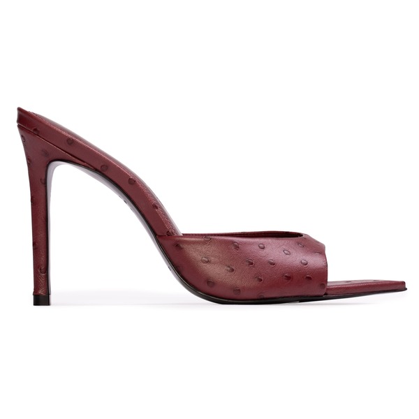 ブラックスエードスタジオ レディース シューズ サンダル BLACK SUEDE STUDIO Brea Ostrich Mule Ruby Ostrich Leather ルビー