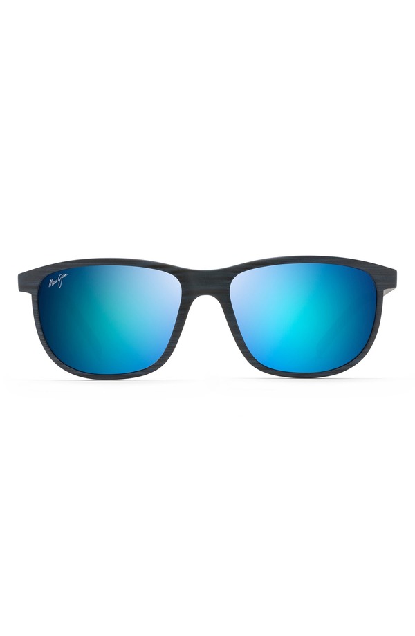 マウイジム メンズ アクセサリー サングラス・アイウェア Maui Jim Lele Kawa 58mm Polarized Square Sunglasses Dark Navy Stripe/ Blue Hawaii ネイビー