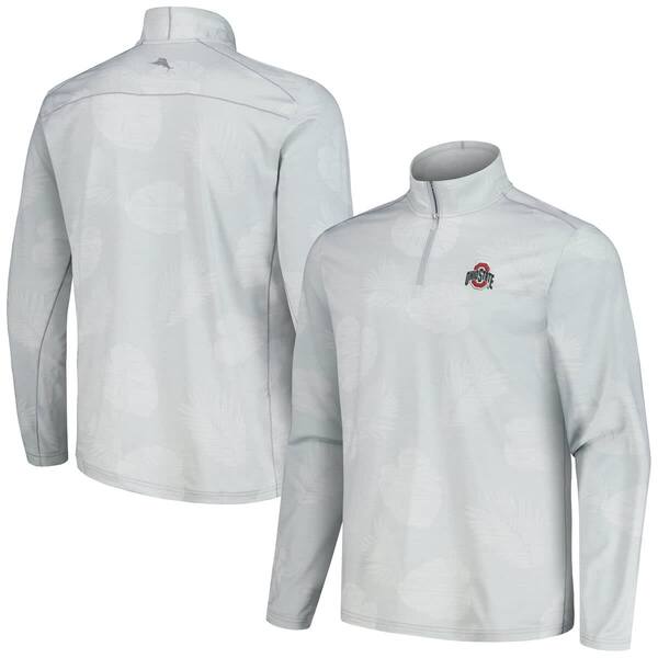 トッミーバハマ メンズ アウター ジャケット・ブルゾン Men's Tommy Bahama Gray Ohio State Buckeyes Delray Frond IslandZone Half-Zip Jacket Gray グレー