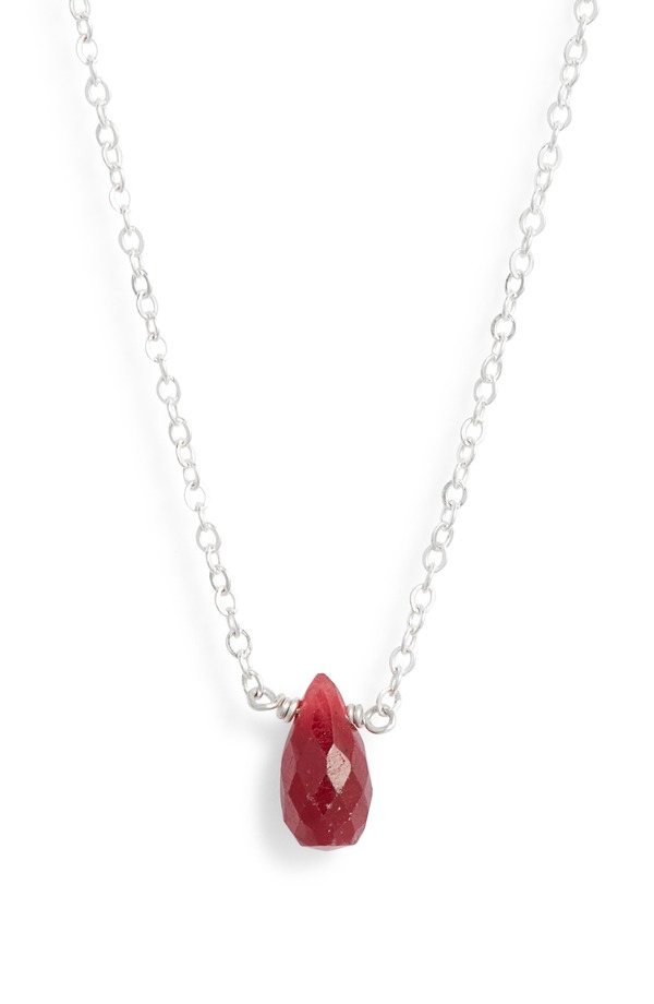 ナシェル レディース アクセサリー ネックレス・チョーカー レース Nashelle Birthstone Pendant Necklace Ruby Sterling Silver シルバー