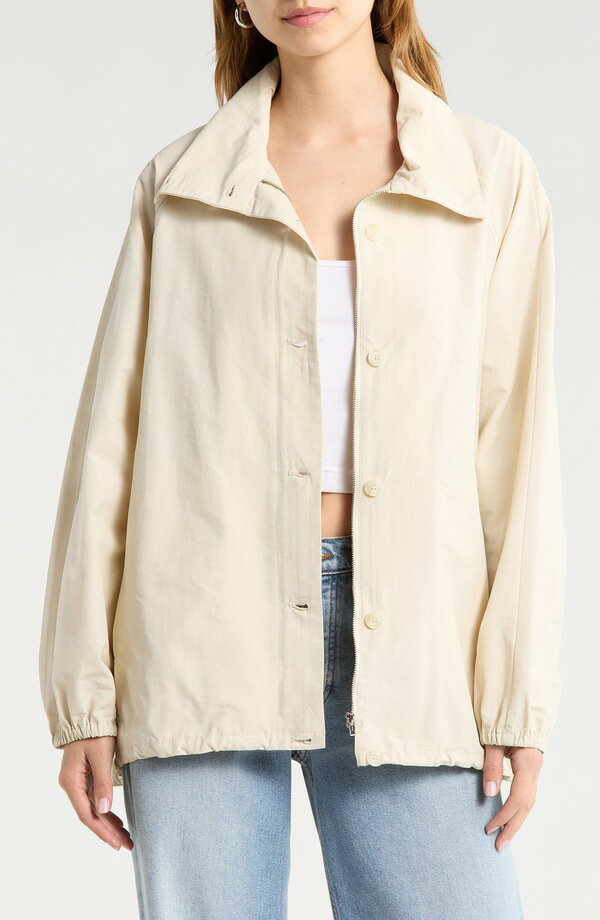 アストール レディース アクセサリー マフラー・ストール・スカーフ スタンドネック ジャケット ASTR the Label Yareli Oversize Funnel Neck Jacket Bone