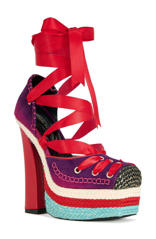 アザレア ワン レディース シューズ ヒール プラットフォーム サンダル アンクル AZALEA WANG Fonteyn Ankle Wraplatform Sandal Red Multi レッド
