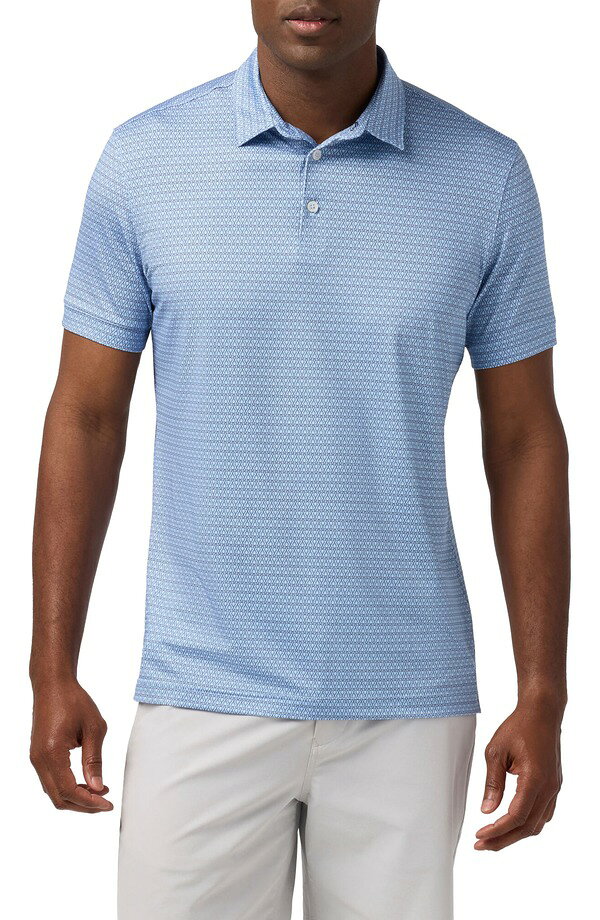 ミズンメイン メンズ トップス ポロシャツ Mizzen+Main Versa Trim Fit Performance Golf Polo Cloud Blue Club Crest ブルー