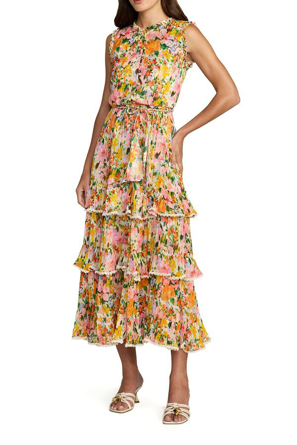 マックダガル レディース トップス ワンピース ティアード フラワー柄 フリル ミディ フラワー Mac Duggal Multi Floral Tiered Ruffle Midi Dress Multi マルチカラー