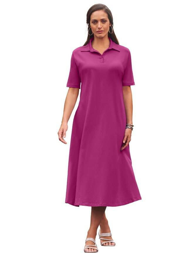 ジェシカロンドン レディース ボトムス カジュアルパンツ ミディワンピース ミディ Jessica Londonotch Neck Midi Dress Raspberry
