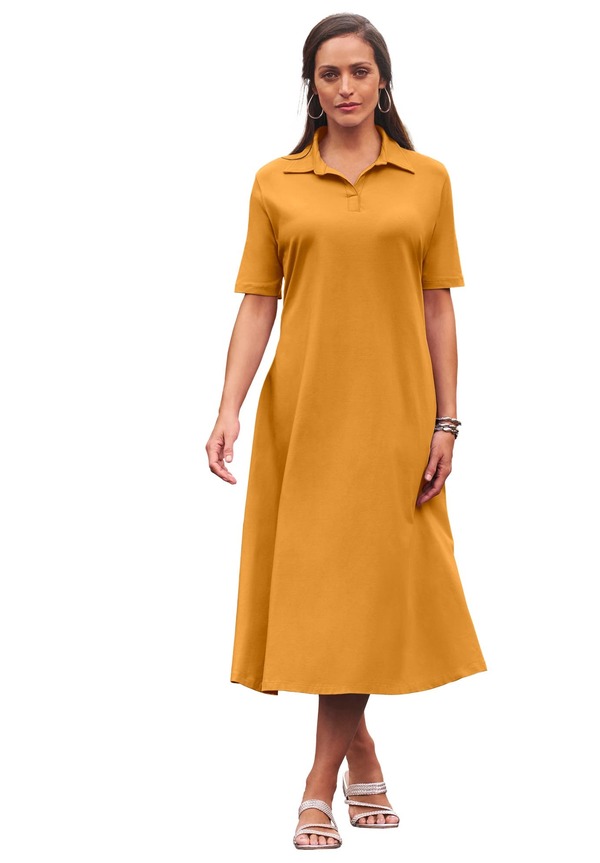ジェシカロンドン レディース ボトムス カジュアルパンツ ミディワンピース ミディ Jessica Londonotch Neck Midi Dress Rich Gold ゴールド