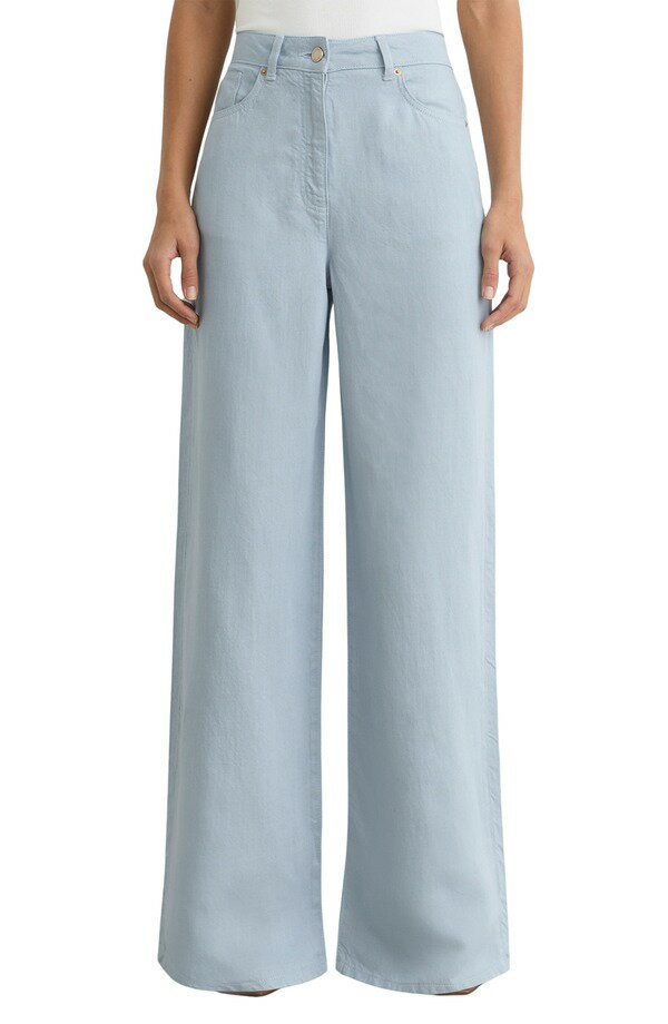 レイス レディース ボトムス レギンス ワイドレッグ ハイウエスト パンツ Reiss Carmen High Waist Wide Leg Pants Blue ブルー