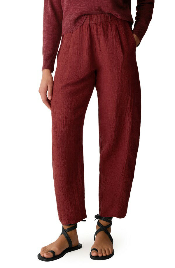 エイリーンフィッシャー レディース ボトムス レギンス プリーツ パンツ リネン Eileen Fisher Pleated Lantern Organic Linen Pantsun Dried Tomato