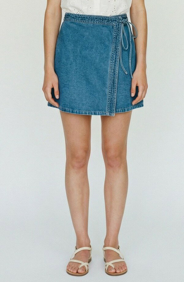 ヴェロモーダ レディース ボトムス デニムパンツ ミニ スカート VERO MODA Liza Denim Wrap Miniskirt Medium Blue Denim デニム