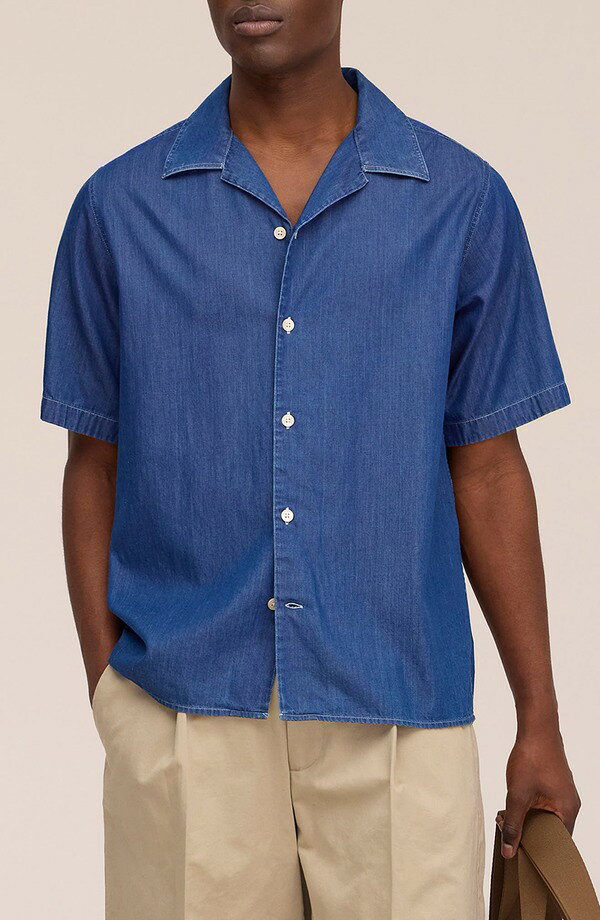 NN07 メンズ トップス シャツ デニム NN07 Julio 5765 Denim Camp Shirt Medium Indigo インディゴ re-vida-24712856 ReVida 楽天市場店 パッケージ画像