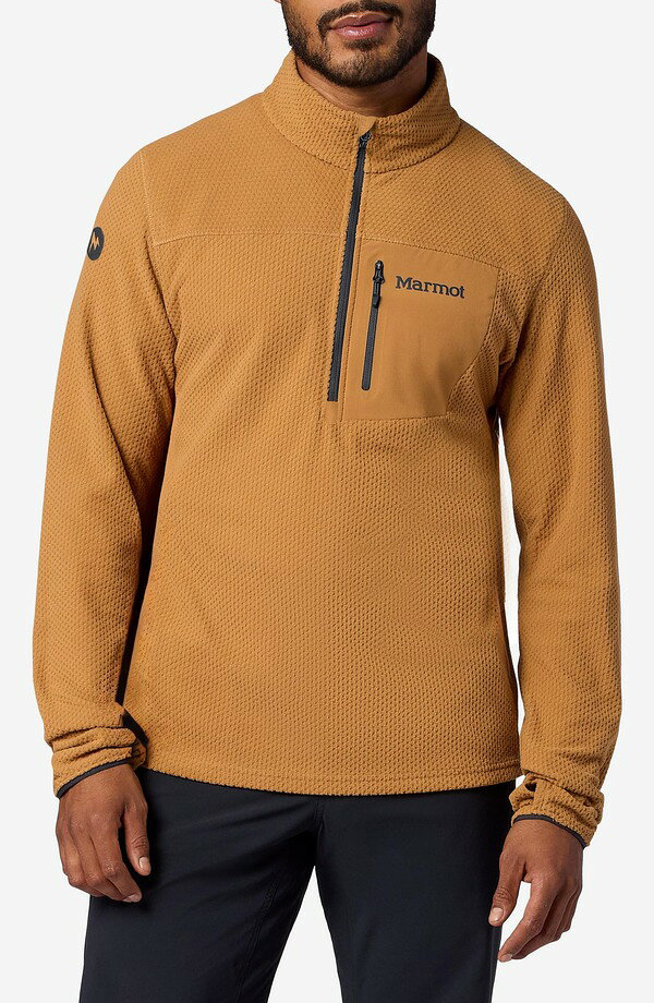 マーモット メンズ アウター パーカー・スウェット ハーフジップ フリース Marmot AirFleece Half Zipullover Dromedary