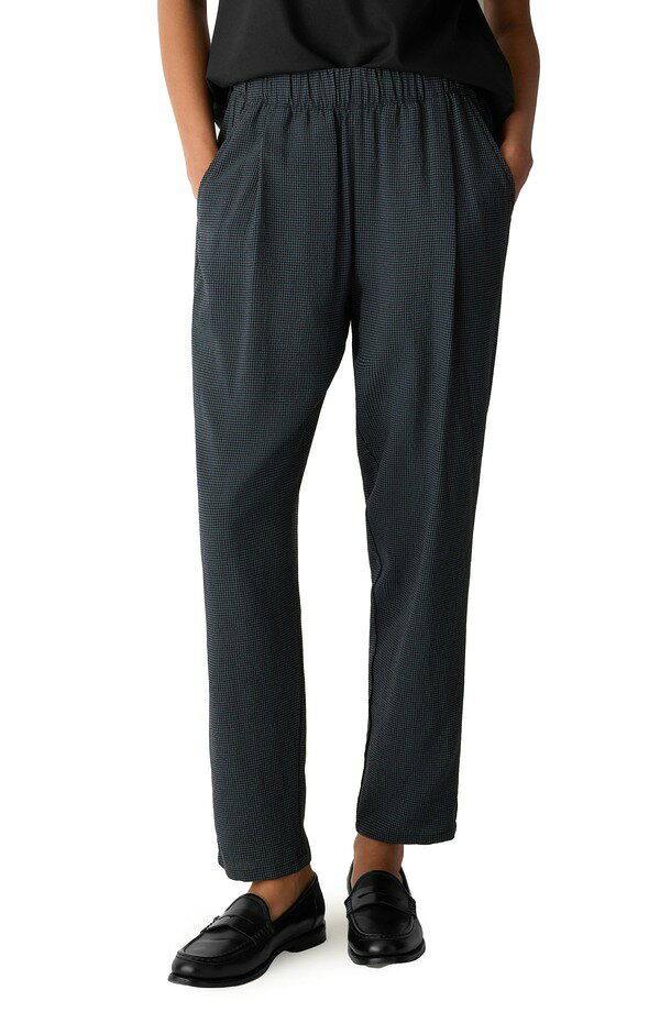 �����꡼��ե��å��㡼 ��ǥ����� �ܥȥॹ �쥮�� �ѥ�� ���󥯥� Eileen Fisher Check Tapered Ankle Pants Euc...