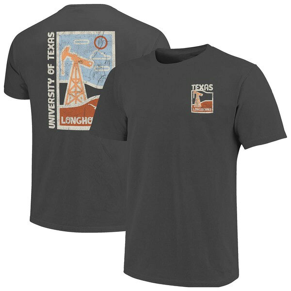 イメージワン メンズ トップス Tシャツ ミニ グラフィック IMAGE ONE Men's Graphitexas Longhorns Comfort Colors Distressed Graphics Minimal Vista T-Shirt Graphite グラファイト