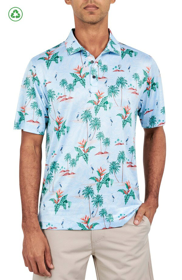 コンストラクト メンズ トップス ポロシャツ レギュラーフィット プリント CONSTRUCT Regular Fitropical Palm Print Recycled Performance Golf Polo Multi マルチカラー