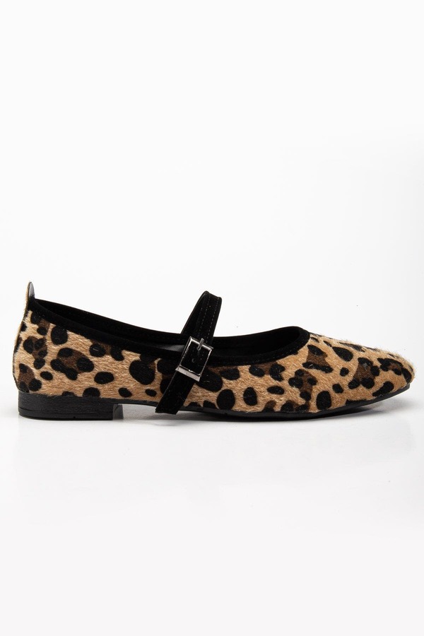 プロローグシューズ レディース パンプス Prologue Shoes Emilie Mary Jane Flat (Women) Leopard Suede アニマル