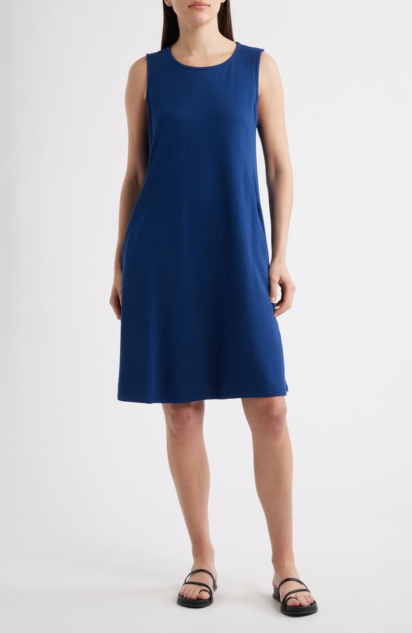 エイリーンフィッシャー レディース トップス ワンピース A ライン Eileen FisherOUND NECK A-LINE K/L DRESS DEEP DIVE