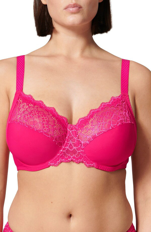 シモーヌペレール レディース アンダーウェア ブラジャー Simone Perele Caresse Underwire Full Cup Bra TEABERRY PINK ピンク