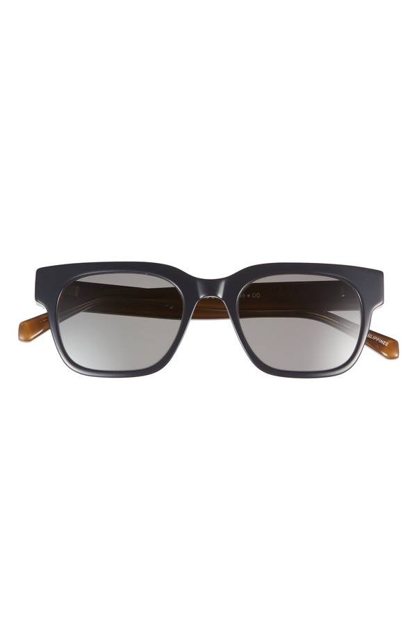 アイブブス レディース アクセサリー サングラス・アイウェア eyebobs Numero Uno 49mm Rectangular Polarized Sunglasses BLACK / GREY / AMBER / GREY ブラック