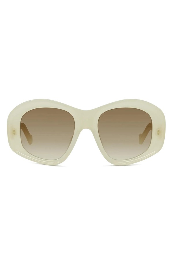 ロエベ レディース アクセサリー サングラス・アイウェア Loewe Anagram 51mm Geometric Sunglasses IVORY / GRADIENT BROWN アイボリー