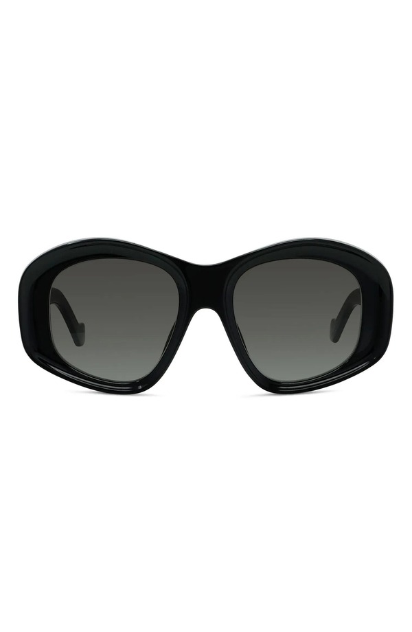 ロエベ レディース アクセサリー サングラス・アイウェア Loewe Anagram 51mm Geometric SunglassesHINY BLACK / GRADIENT SMOKE ブラック