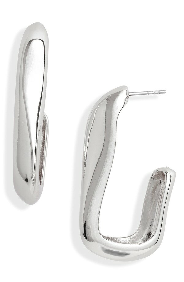 オープンエディット レディース アクセサリー ピアス・イヤリング Open Edit Organic Hoop Earring sILVER シルバー