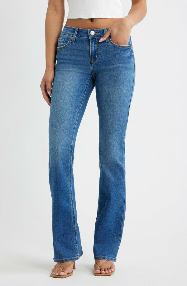 ワイエム レディース シューズ ブーツ・レインブーツカット ジーンズ YMI Jessie Mid Rise Bootcut Jeans MEDIUM BLUE ブルー