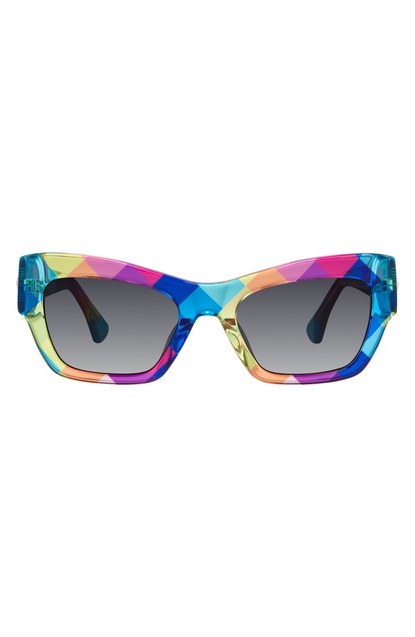 カートジェイガーロンドン レディース アクセサリー サングラス・アイウェア Kurt Geiger London 53mm Rectangular Sunglasses PATTERN MULTICOLOR/ GREY グレー
