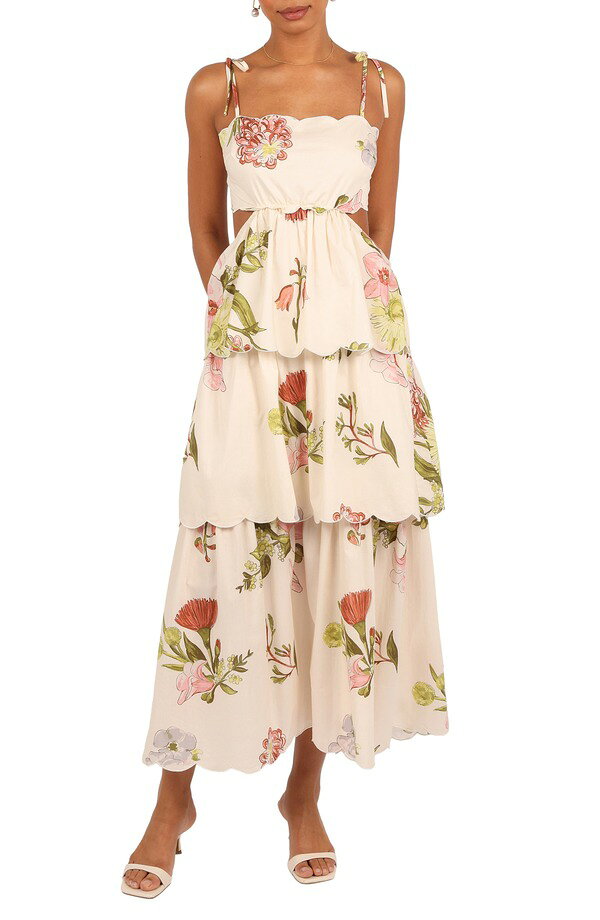 ペタルアンドパップ レディース トップス ワンピース カットアウト マキシ Petal & Pup Adelaide Scallop Cutoutie Strap Maxi Dress NATIVE FLORA