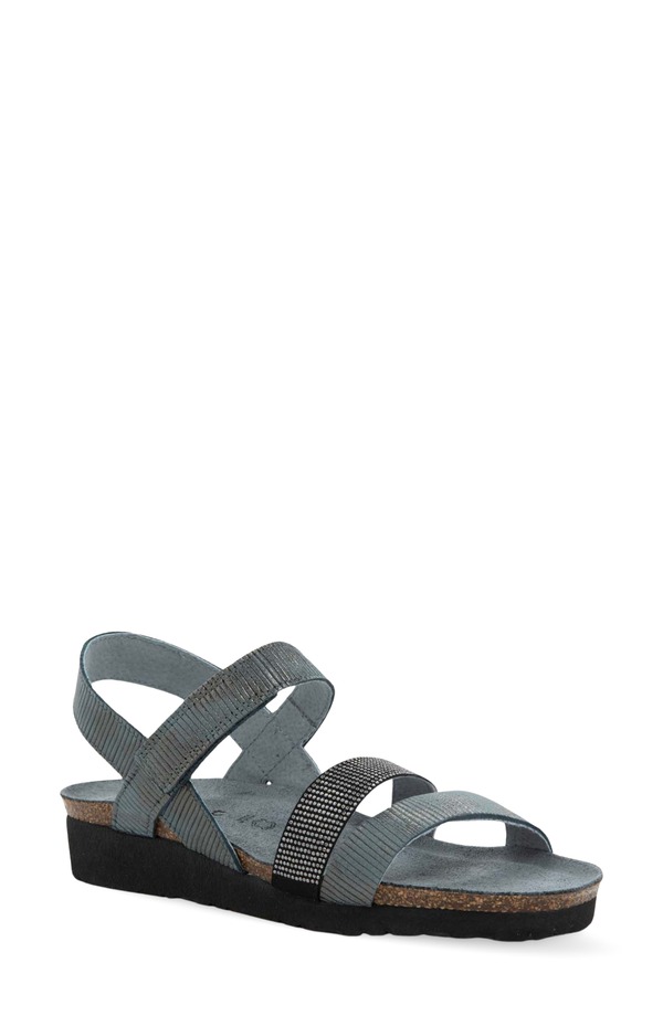 ナオト レディース シューズ ヒール サンダル Naot 'Krista' Sandal Graphite Stripe/ Black ブラック