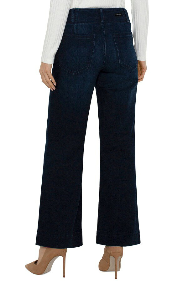 ReVida 楽天市場店のリヴァプール ロサンゼルス レディース ボトムス デニムパンツ プチ ジーンズ Liverpoolos Angeles Hannah Patch Pocket Flare Jeans (Petite Regular) SUMMIT LAKE｜アングル2