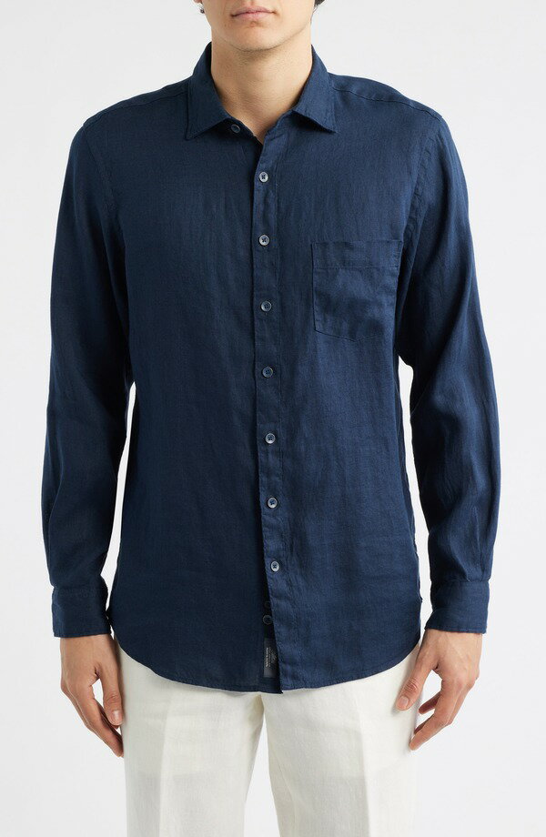 ロッドアンドグン メンズ トップス シャツ リネン Rodd & Gunn Coromandel Button-Up Linen Shirt Eclipse