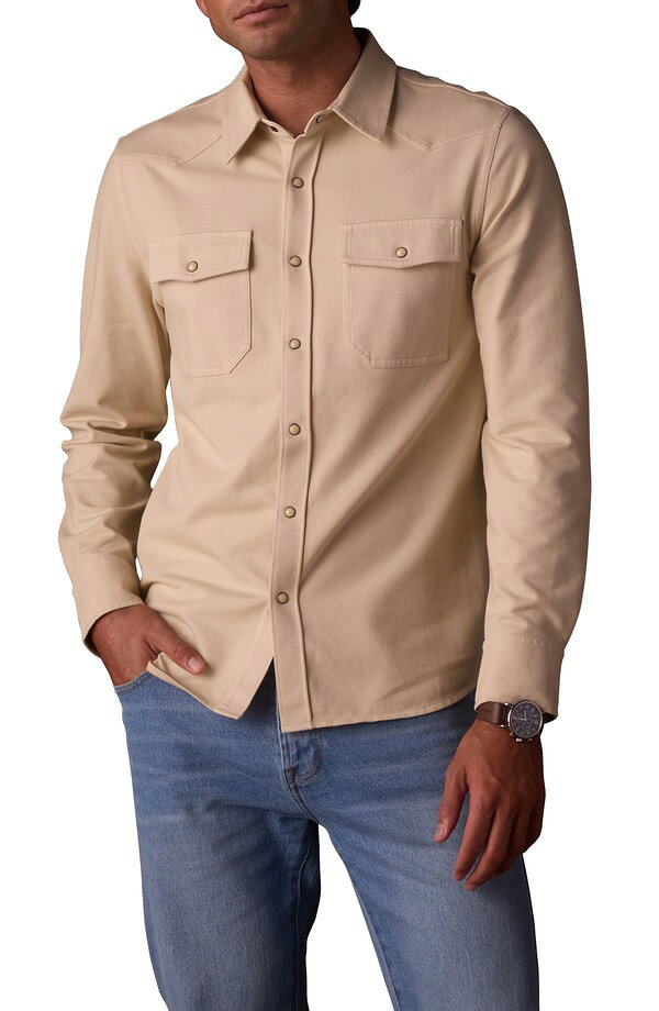 ノーマルブランド メンズ トップス シャツ コットン The Normal Brand Tentoma Cotton Stretch Twill Snap-Up Western Shirt Bone
