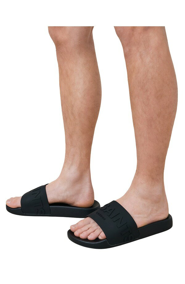 ReVida 楽天市場店のオールセインツ メンズ シューズ サンダル AllSaints Biggy Slide Sandal Black ブラック｜アングル2