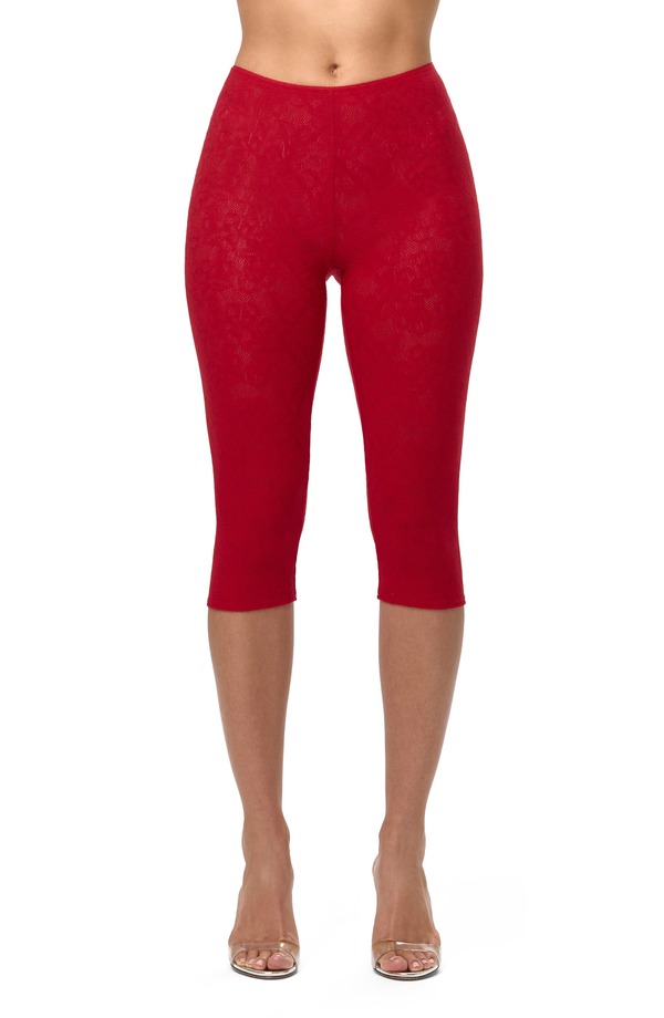 �ͥ����åɥ�ɥ����� ��ǥ����� �ܥȥॹ �쥮�� ����å� �졼�� Naked Wardrobe Lace Capri Leggings Ruby Red...