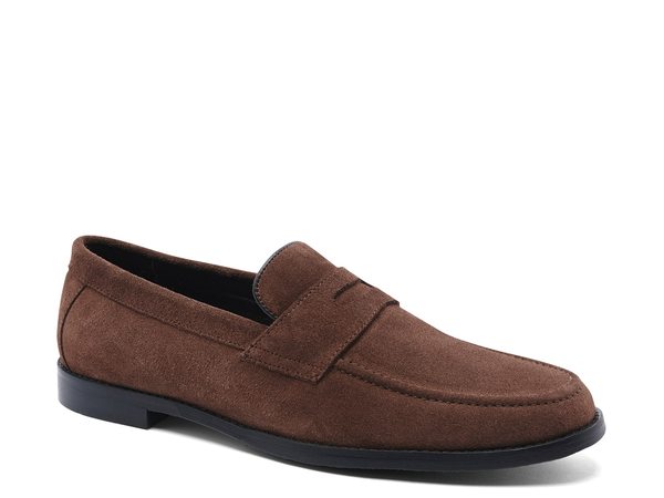 アンソニー ヴィア メンズ スリッポン・ローファー シューズ Sherman Penny Loafer Dark Brown