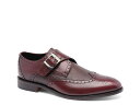【送料無料】 アンソニー ヴィア メンズ スリッポン・ローファー シューズ Roosevelt Wingtip Monk Strap Slip-On Burgundy