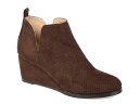 【送料無料】 ジュルネ コレクション レディース ブーツ・レインブーツ ブーティ シューズ Mylee Wedge Bootie Dark Brown