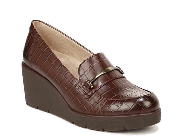 【送料無料】 ソウルニュトライザー レディース スリッポン・ローファー シューズ Achieve Wedge Loafer Dark Brown
