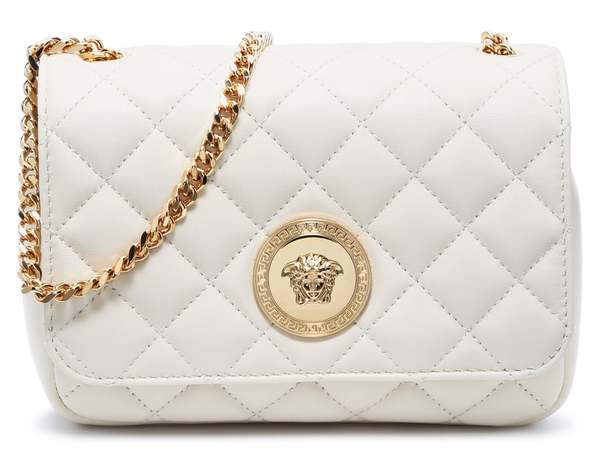 【送料無料】 ヴェルサーチ レディース ショルダーバッグ バッグ Quilted Leather Crossbody Bag Off White