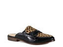 【送料無料】 ディバトゥルー レディース スリッポン・ローファー シューズ Au Pair Mule Black Leopard Print Leather