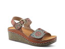 yz XvOXebv fB[X T_ V[Y Roshni Wedge Sandal Brown Multicolor