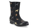 【送料無料】 チョーカ レディース ブーツ・レインブーツ シューズ Classic Mid Rain Boot Black Dog Print