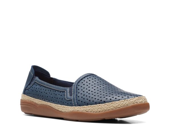クラークス レディース シューズ スリッポン・ローファー Clarks Elaina Ruby Espadrille Slip-On Navy..