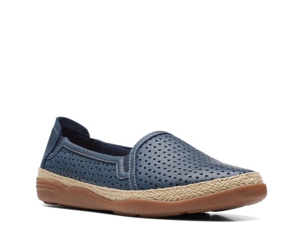 【送料無料】 クラークス レディース スリッポン・ローファー シューズ Elaina Ruby Espadrille Slip-On Navy