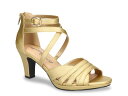 【送料無料】 イージーストリート レディース ヒール シューズ Crissa Sandal Gold Satin