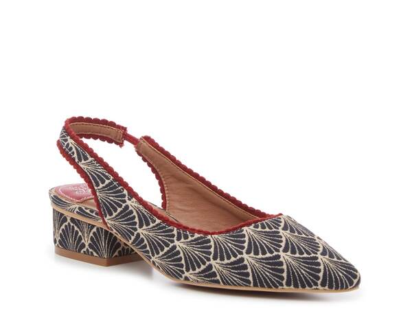 ̵ 㥤ˡɥ꡼ ǥ ѥץ 塼 Mango Pump Beige/Navy Fan Print