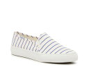  ケッズ レディース スニーカー シューズ Double Decker Slip-On Sneaker - Women's White/Blue/Peach Stripe