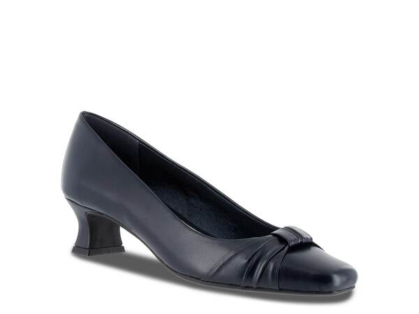 【送料無料】 イージーストリート レディース パンプス シューズ Waive Pump Navy Faux Leather