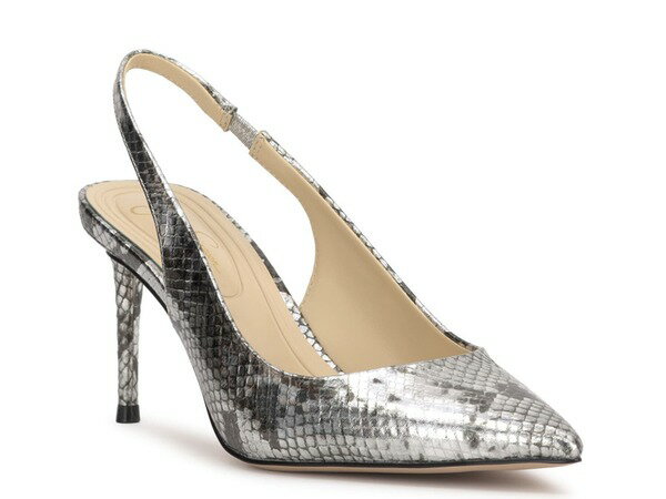 【送料無料】 ジェシカシンプソン レディース パンプス シューズ Souli Slingback Pump Silver Metallic Snake Print
